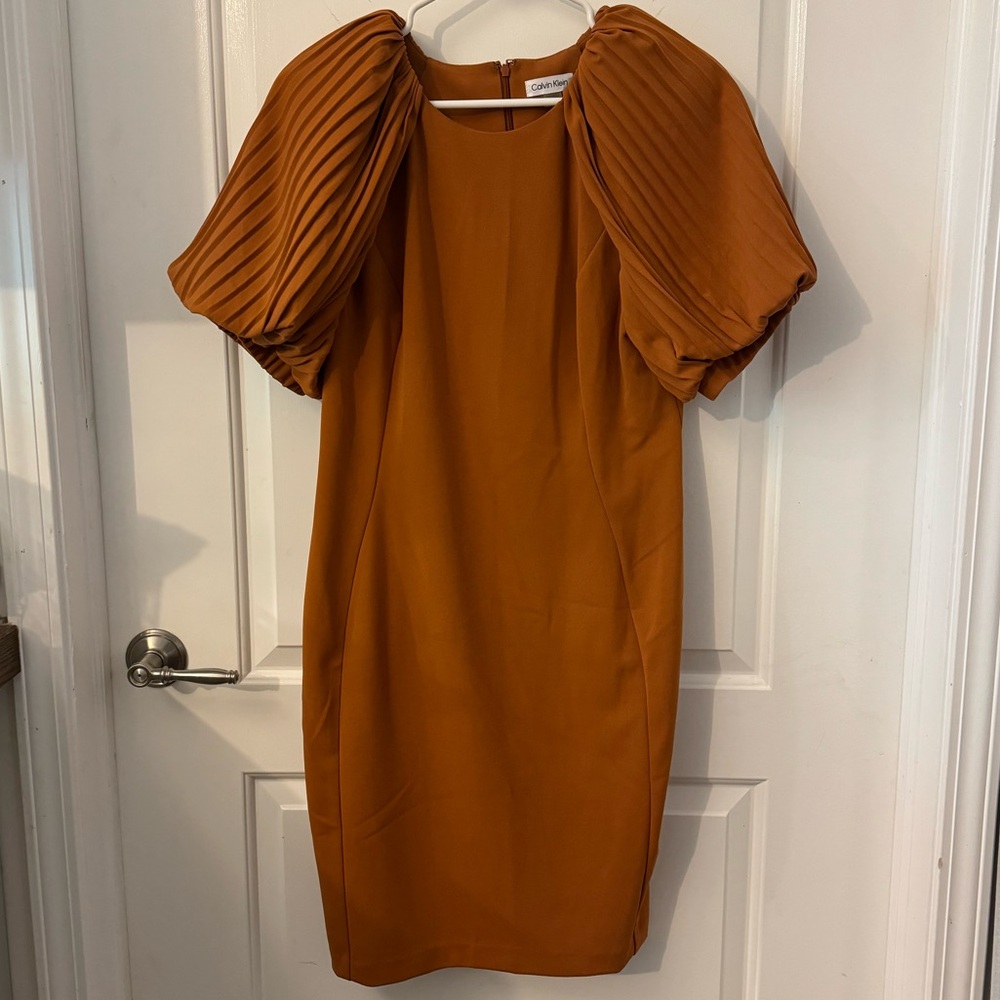 Orange Calvin Klein Sheath Dress